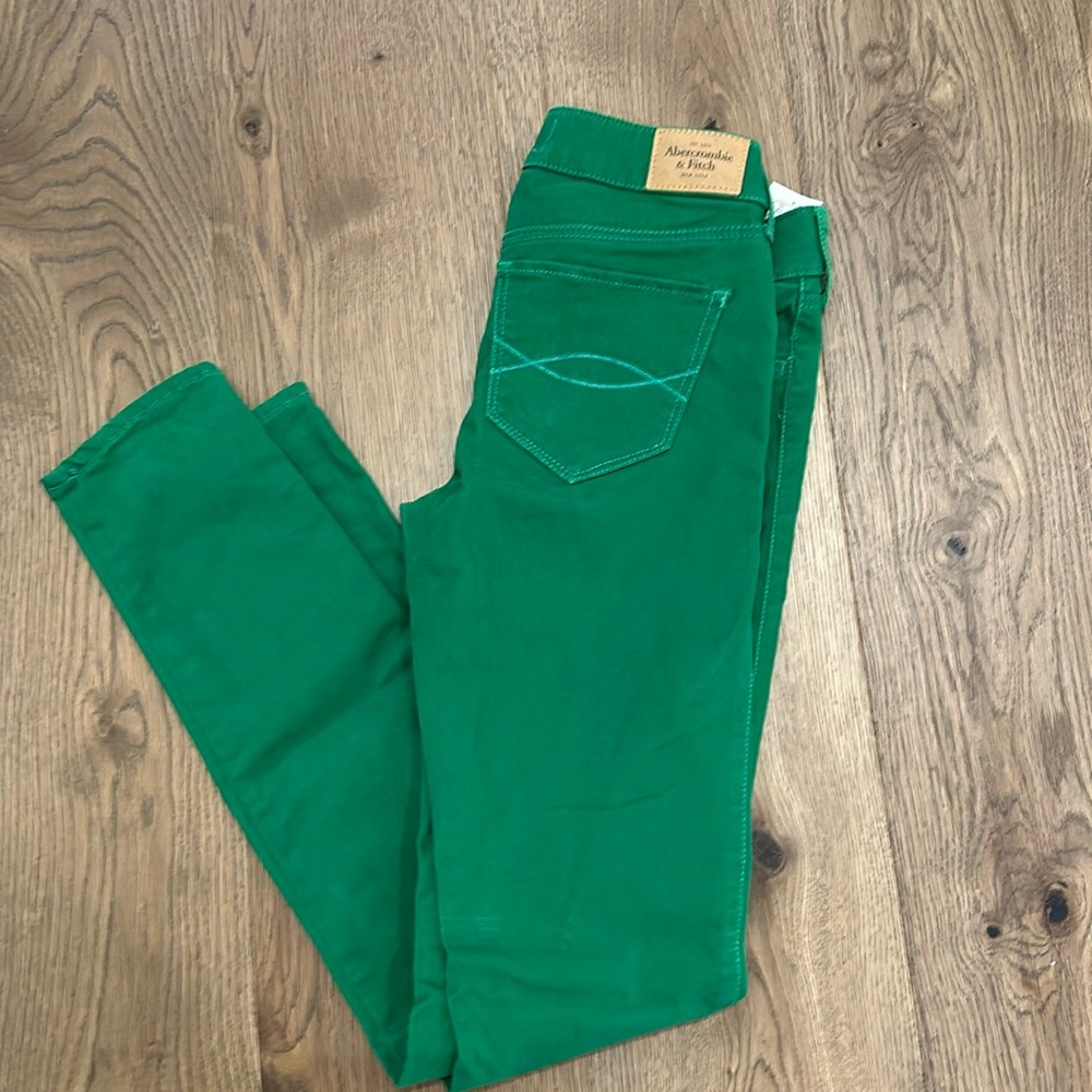 Abercrombie and Fitch green velvet jeans